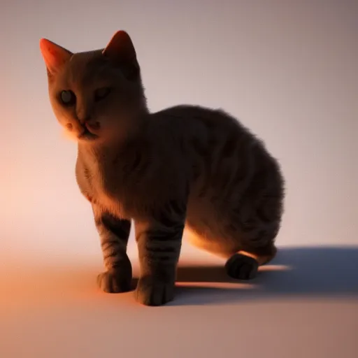 Prompt: adorable cat, unreal engine, dynamic light