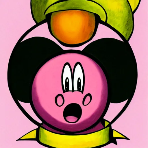 Prompt: portrait of kirby in the style of raphael