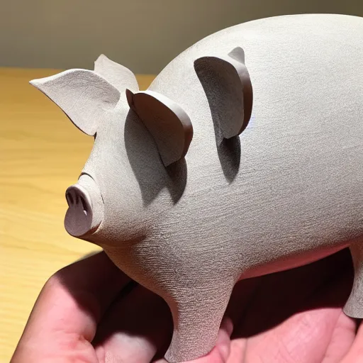 Image similar to sculpture of a pig, work in progress