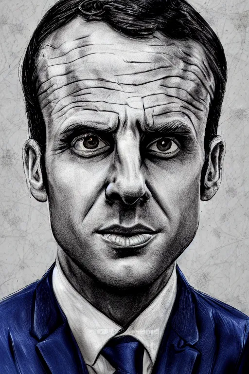 Image similar to scientist emmanuel macron, highly detailed, digital art, sharp focus, trending on art station