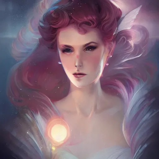 Image similar to a pinup by charlie bowater and anna dittmann and olivia de berardinis.