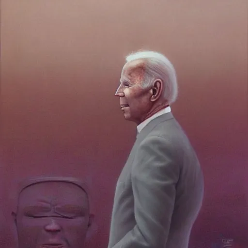 Prompt: Joe Biden. Loss. Zdzisław Beksiński