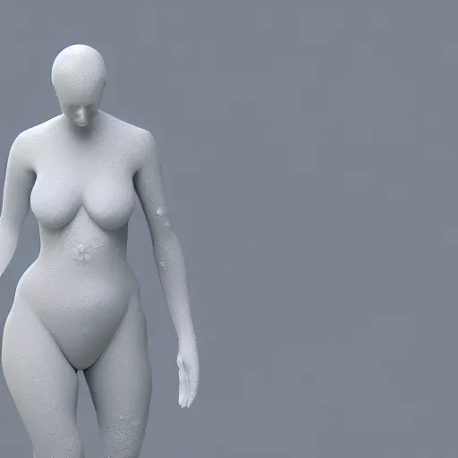Prompt: 3 d fluid simulation render, octane render, xparticles, white colors, female bodies, white carved abstract sculpture