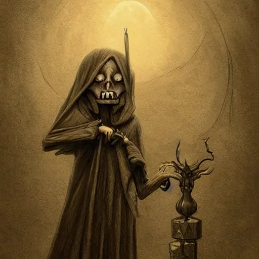 Image similar to an occultist in the style of John Kenn Mortensen, realistic painting, high definition, digital art, matte painting, very detailed, realistic