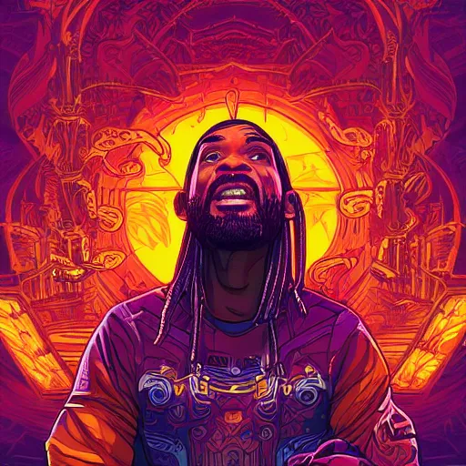 Image similar to the second coming of will smith, by dan mumford and ross tran, cosmic, terrifying, demon rays, intricate detail, cinematic, 8 k, cel shaded, unreal engine, featured on artstation, pixiv