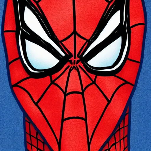 Image similar to portrait of tom holland's spider man, highly detailed, centered, solid color background