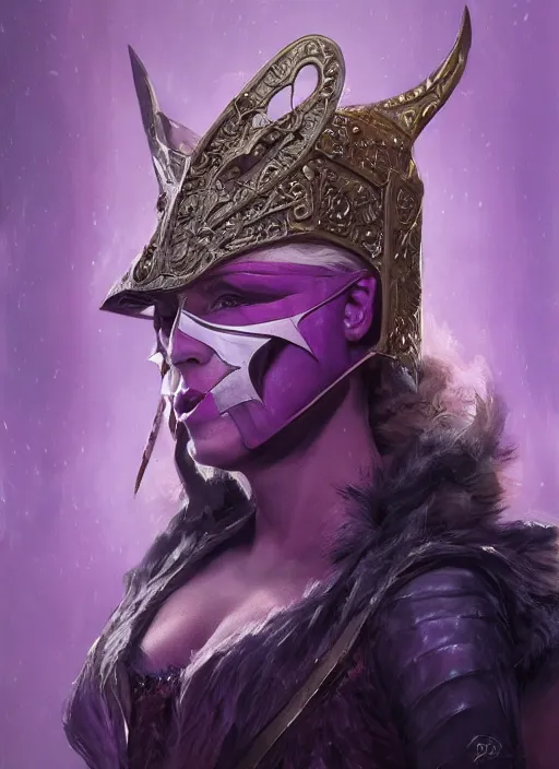 Prompt: a masterpiece portrait of a masked female d & d bard in purple leather armor, fantasy art, award winning, by darek zabrocki, noah bradley, fantasy magic, fox ears, intricate, elegant, sharp focus, cinematic lighting, highly detailed, digital painting, concept art, masterpiece, trending on artstation, 8 k