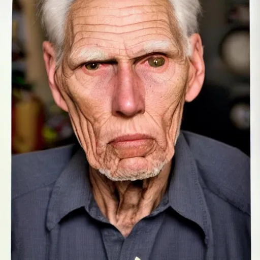 Image similar to A colored colorized real photograph of Jerma985 as an elderly guy, taken in the early 2020s, taken on a 2010s Camera, realistic, hyperrealistic, very realistic, very very realistic, highly detailed, very detailed, extremely detailed, detailed, digital art, trending on artstation, headshot and bodyshot, detailed face, very detailed face, very detailed face, real, real world, in real life, realism, HD Quality, 8k resolution, intricate details, colorized photograph, colorized photon, body and headshot, body and head in view