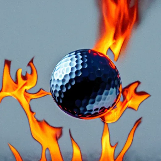 Image similar to golf ball on fire