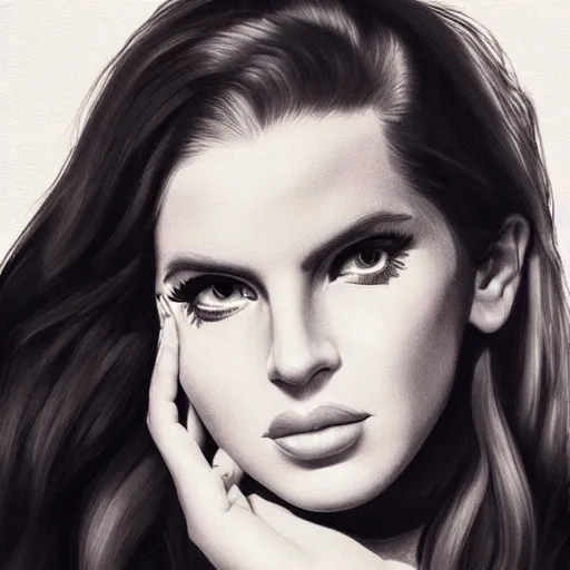 Image similar to Lana del rey portrait, photorealistic, studio