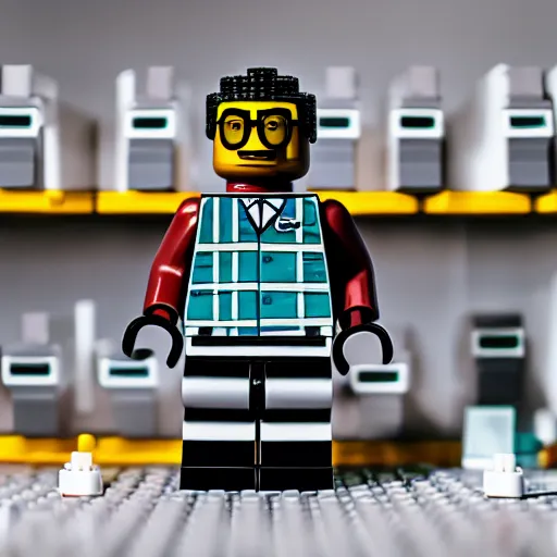 Image similar to gustavo fring as an lego character, 4 k, photography, realistic,