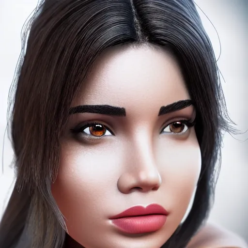 Image similar to a close up of beautiful Estefania Villegas perfect face, next to Camilo Gc , symmetrical, 8K, octane render, 8K