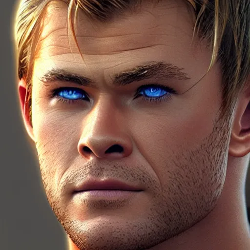 Prompt: Chris Hemsworth closeup intricate elegant highly detailed digital painting artstation concept art