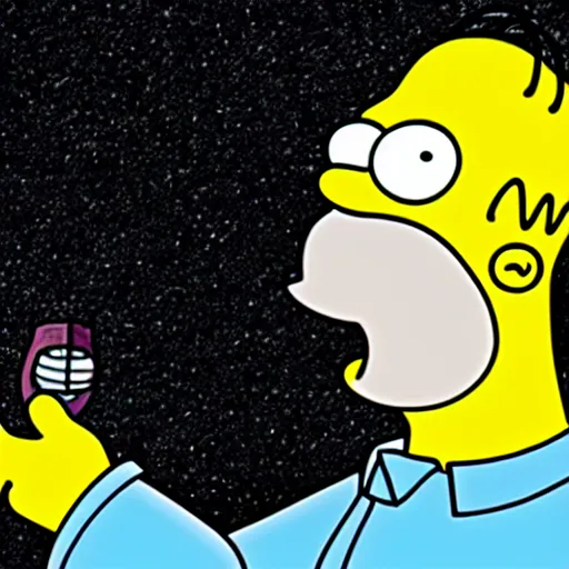 Prompt: Homer Simpson in the Moon