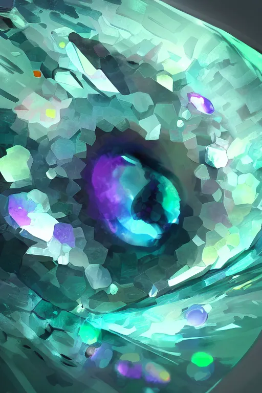 Prompt: gemstone germ, highly detailed, digital art, sharp focus, ambient lighting, glowing, trending on art station