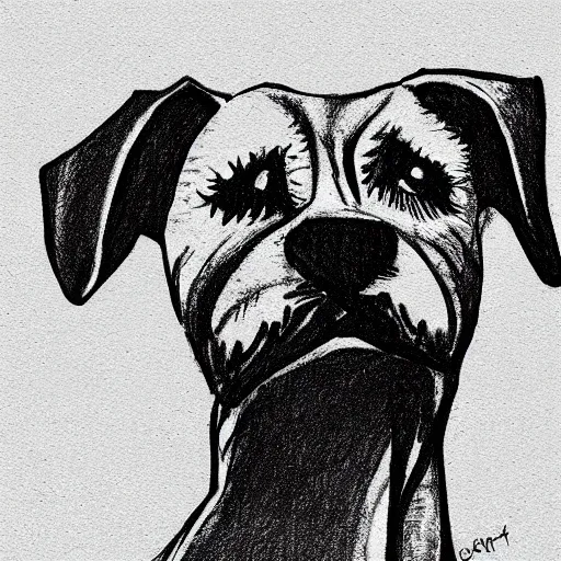 Prompt: “sketch of scary dog”