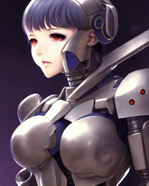 Image similar to portrait Anime Girl in mecha armor in night tokyo Sharp fine face pretty face, realistic shaded Perfect face, fine details. Anime. cyberpunk realistic shaded lighting by katsuhiro otomo ghost-in-the-shell, magali villeneuve, artgerm, rutkowski Jeremy Lipkin and Giuseppe Dangelico Pino and Michael Garmash and Rob Rey