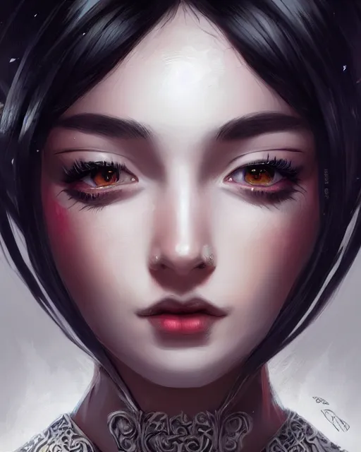 Image similar to teen girl, black hair, gorgeous, amazing, elegant, intricate, highly detailed, digital painting, artstation, concept art, sharp focus, illustration, art by Ross tran