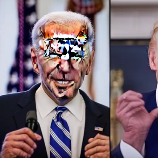 Image similar to biden and trump combined into one person