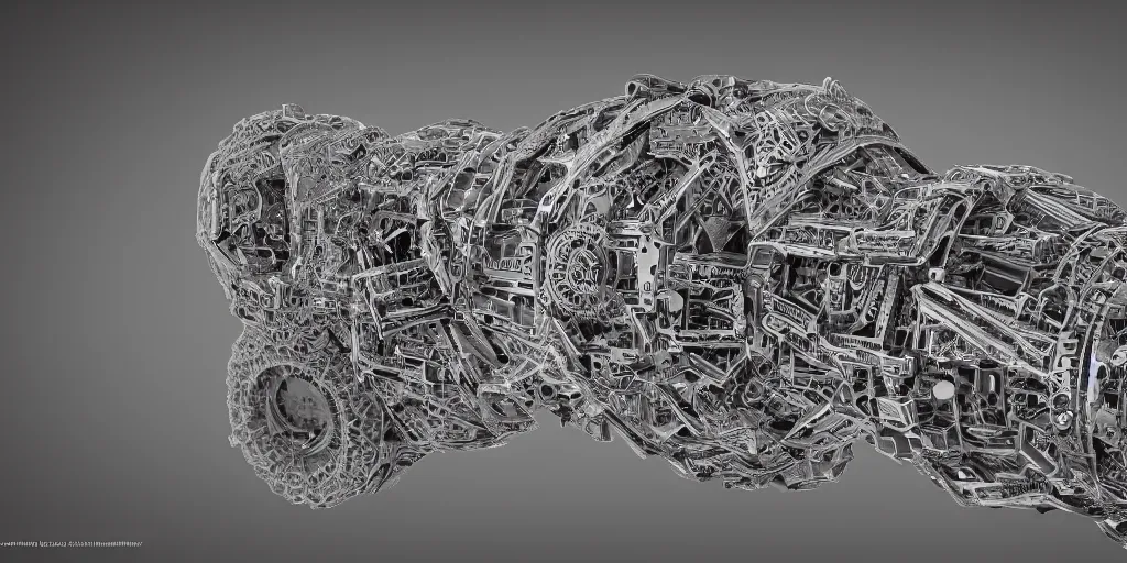 Image similar to dream machine. complex shape. intricate. octane render. 8 k. monochrome. cinematic.