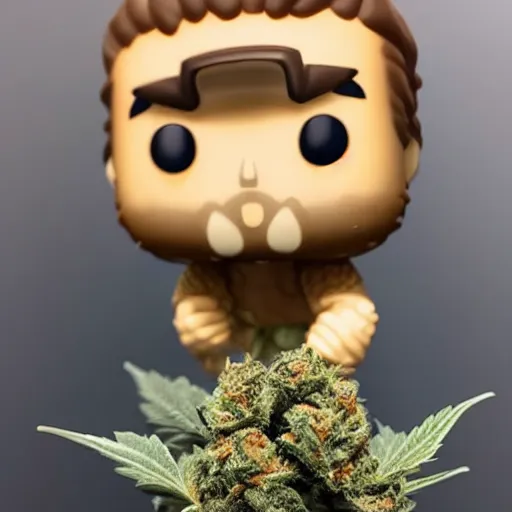 Image similar to beautiful giant marijuana bud as a funko pop