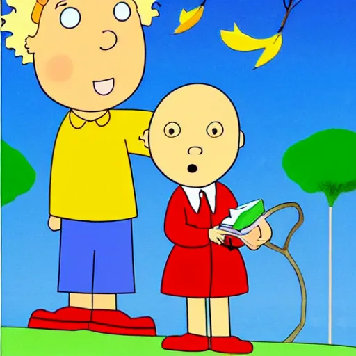 Image similar to Einstein in a Caillou episode