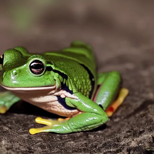 Image similar to frog with lightning eyes