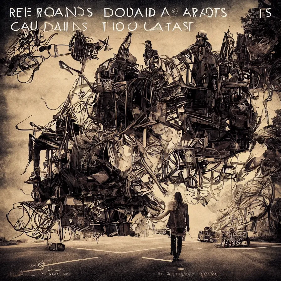 Prompt: Cover artwork for a song titled: 'the Road that Clears All Doubt'.