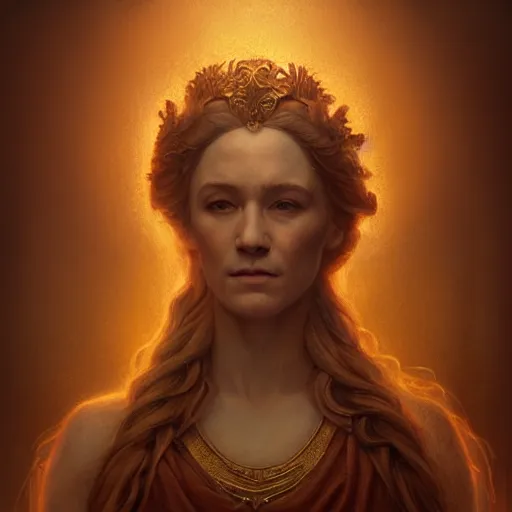 Image similar to majestic gracious regal goddess mater theia portrait, ancient greece, atmospheric lighting, painted, intricate, volumetric lighting, beautiful, rich deep colours masterpiece, golden hour, sharp focus, ultra detailed, by leesha hannigan, ross tran, thierry doizon, kai carpenter, ignacio fernandez rios