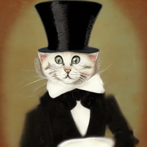 Image similar to cat with top hat