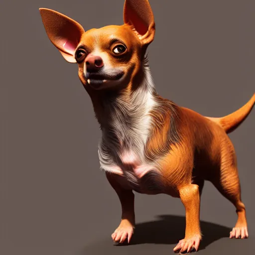 Prompt: a human chihuahua living in an extradimensional reality where it is a god, in the style of wlop, illustration, epic, fantasy, hyper detailed, smooth, unreal engine, sharp focus, ray tracing, physically based rendering, renderman, beautiful