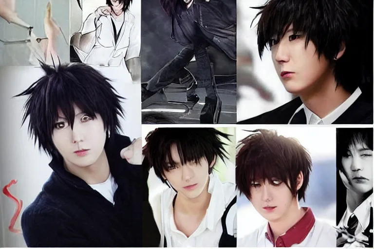 Image similar to handsome man，Black short hair,Death Note