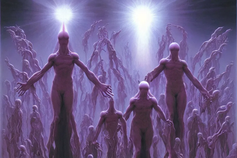 Image similar to infinite divine light, wayne barlowe.