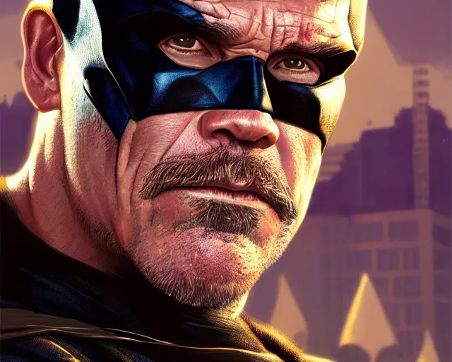 Image similar to highly detailed portrait of josh brolin as batman, in gta v, stephen bliss, unreal engine, fantasy art by greg rutkowski, loish, rhads, ferdinand knab, makoto shinkai and lois van baarle, ilya kuvshinov, rossdraws, tom bagshaw, global illumination, radiant light, detailed and intricate environment