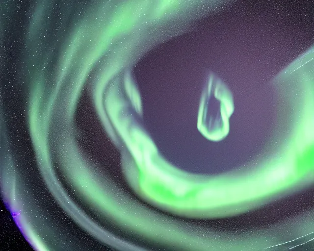 Prompt: hyperrealistic photo of a vortex made from northern lights spinning around sun halo made in unreal engine 4