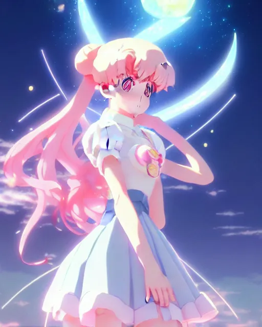 Image similar to pastel sailor moon magical girl anime screenshot, anime, intricate, sharp focus, illustration, highly detailed, digital painting, clean artstyle, concept art, matte, art by ilya kuvshinov and ruan jia and greg rutkowski, masterpiece