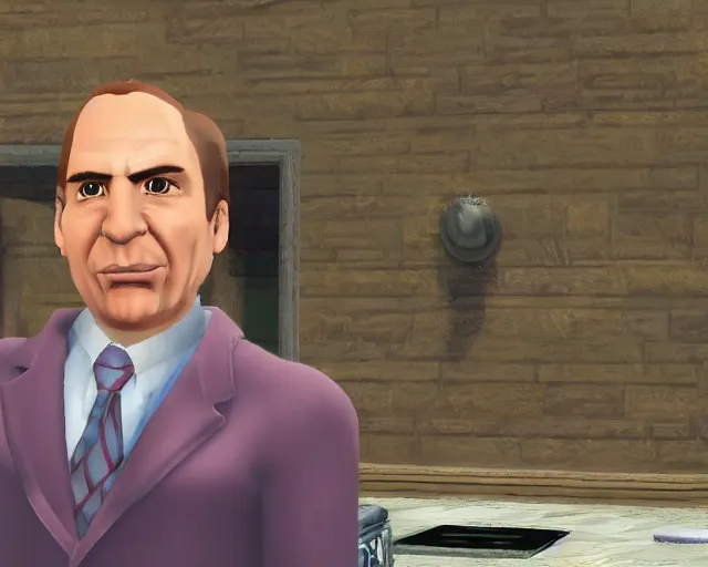 Prompt: saul goodman in mario 64 full screenshot