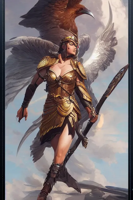 Image similar to amazon valkyrie athena, d & d, fantasy, portrait, highly detailed, headshot, digital painting, trending on artstation, concept art, sharp focus, illustration, art by artgerm and greg rutkowski and magali villeneuve