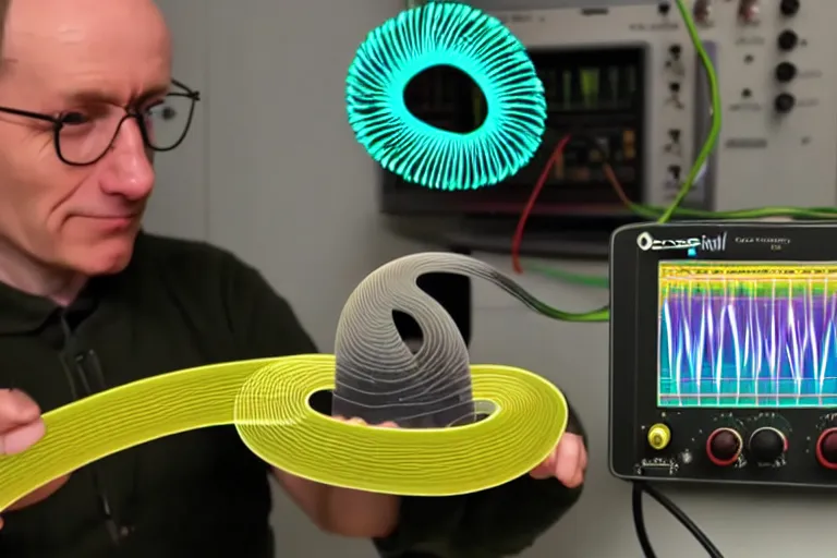 Image similar to an oscilloscope shaking a sound wave, wiggling a weasel, a stoat sinusoid spectacle : the wiggle and the wave - the wiggle is the wave! demonstration of a sine wave ermine.