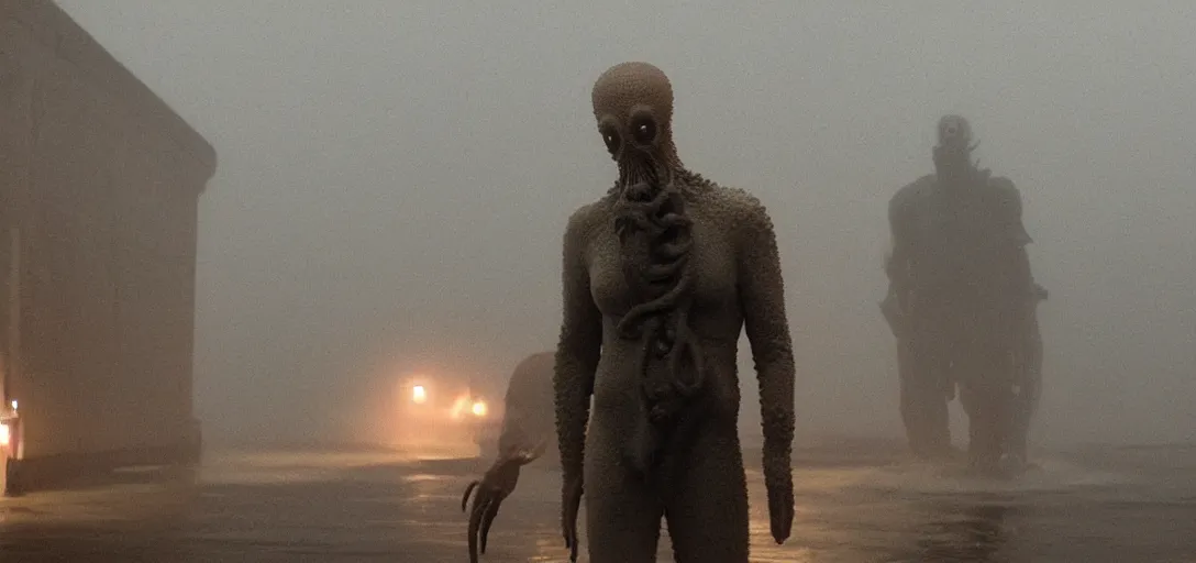 Prompt: an octopus in the shape of edward norton, foggy cinematic shot photo still from movie by denis villeneuve wayne barlowe