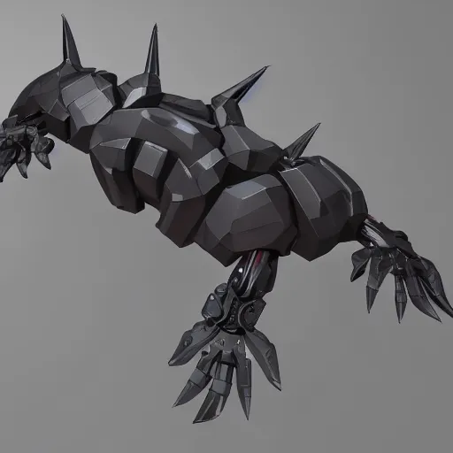 Image similar to hard surface, robotic platform, based on realistic low poly convex shape, 6 claws, symmetric, unreal engine