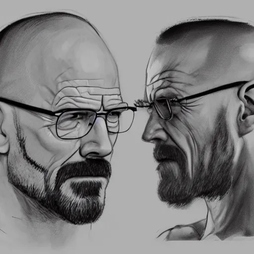 Image similar to walter white gigachad pose study