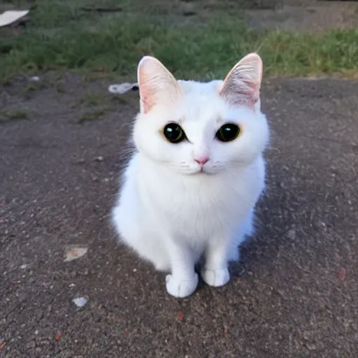 Image similar to a cat with far apart small eyes,