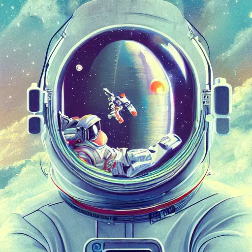 Prompt: astronaut in space by yongsung kim, photorealistic, art nouveau, illustration, concept design, storybook layout, story board format