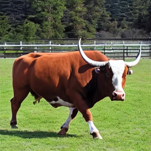 Image similar to half bull, half horse