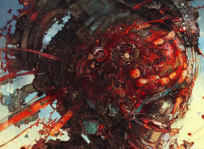 Image similar to art by yoshitaka amano, katsuhiro otomo, and erik jones, inspired by akira anime, smooth texture, intricate oil painting, high detail illustration, sharp high detail, manga and anime 1 9 9 9