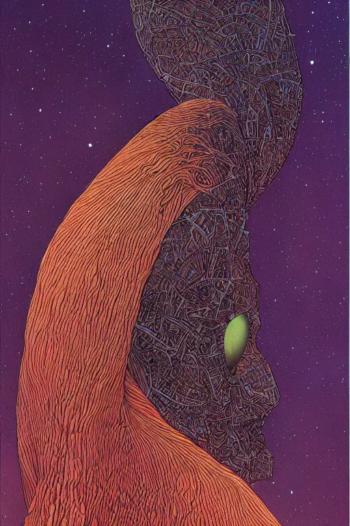 Prompt: the ego separates, 4k, by Moebius, oli on painting