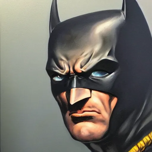 Image similar to an ultra - realistic portrait painting of batman in the style of frank frazetta. 4 k. ultra - realistic. highly detailed. dark fantasy. epic lighting.