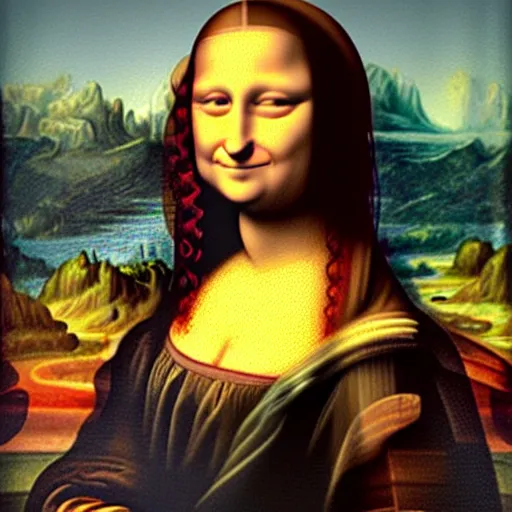 Prompt: painting of mona lisa, but it's mark zuckerberg