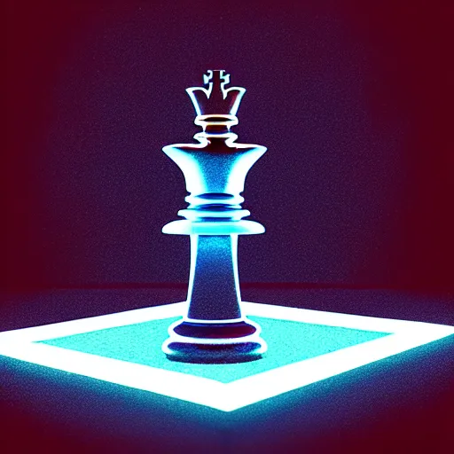 Image similar to vintage instamatic photo of a queen chess piece made of led lights, Puddles, Isometric 3D Fantasy, smooth 3D Illustration, Cinematic Matte Painting, soft render, volumetric lighting ,